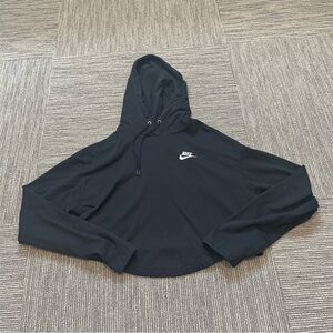 Nike Cropped Black Hoodie Sweatshirt